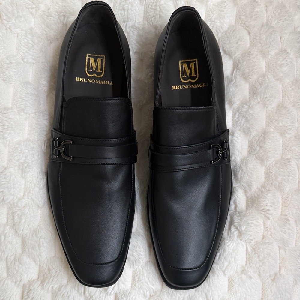 Bruno Magli Men's Classic Black Leather Loafers